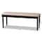 Baxton Studio Giovanni Sand Upholstered and Dark Brown Finished Wood Dining Bench 171-10925 - alternate 4